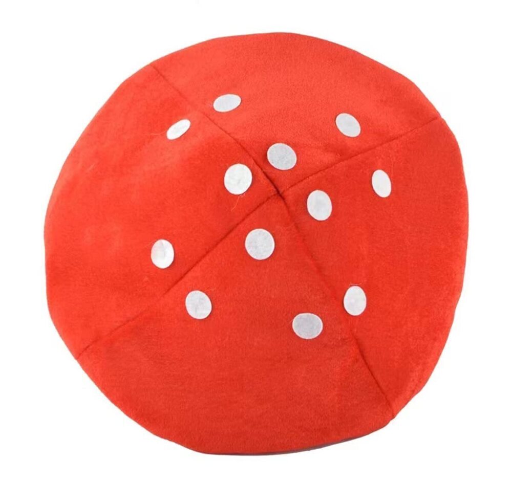 7463 Red White Spotted Mushroom Hat Plush Mushroom Hat Cosplay Costume